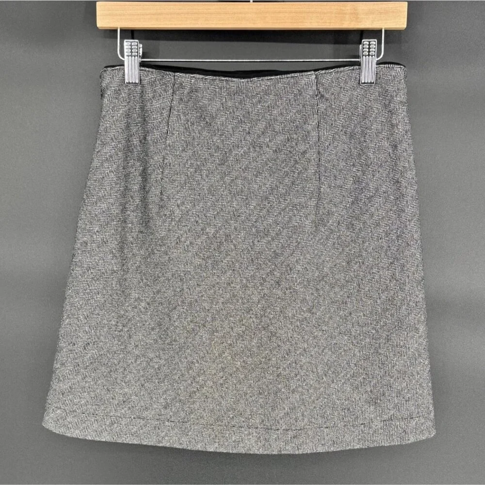 NWT Abercrombie & Fitch Women's Wool Blend Mini Skirt M Gray Preppy Old Money